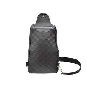 Louis Vuitton Sling the Black Damier Avenue Bag leather wrapped Infini